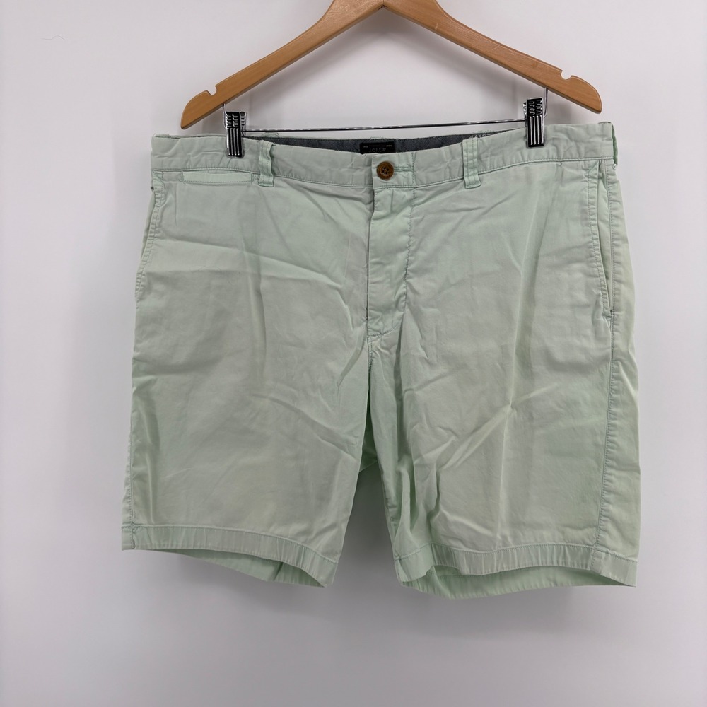 J.Crew Chino Shorts Mens 38 Mint Green Good Stretch 9 Inch Inseam Cotton Blend
